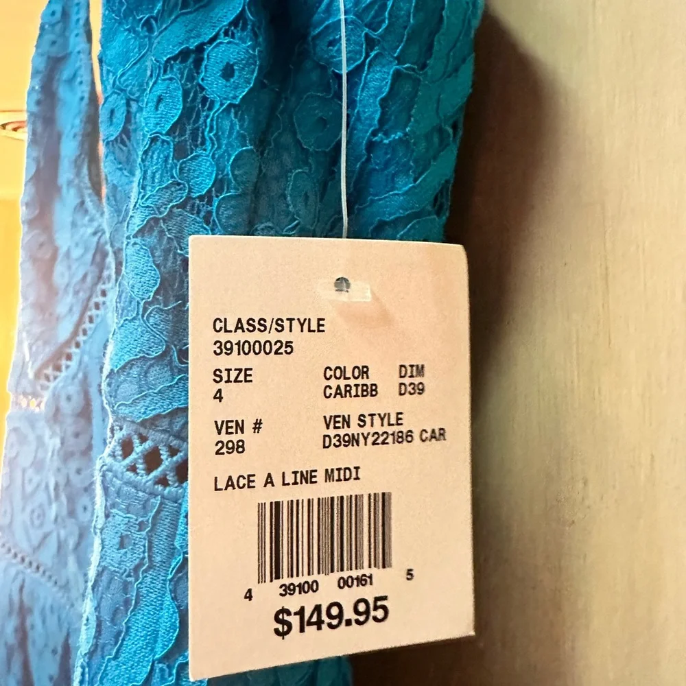 Midi lined lace A-line dress W/back zip. - Picture 2 of 4